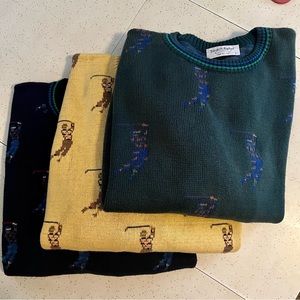 vintage golf sweaters three colors